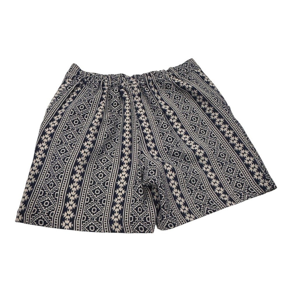 WAI-boho unisex S Blue Tribal Pattern Shorts Elastic Waist Casual with pockets - Picture 4 of 9